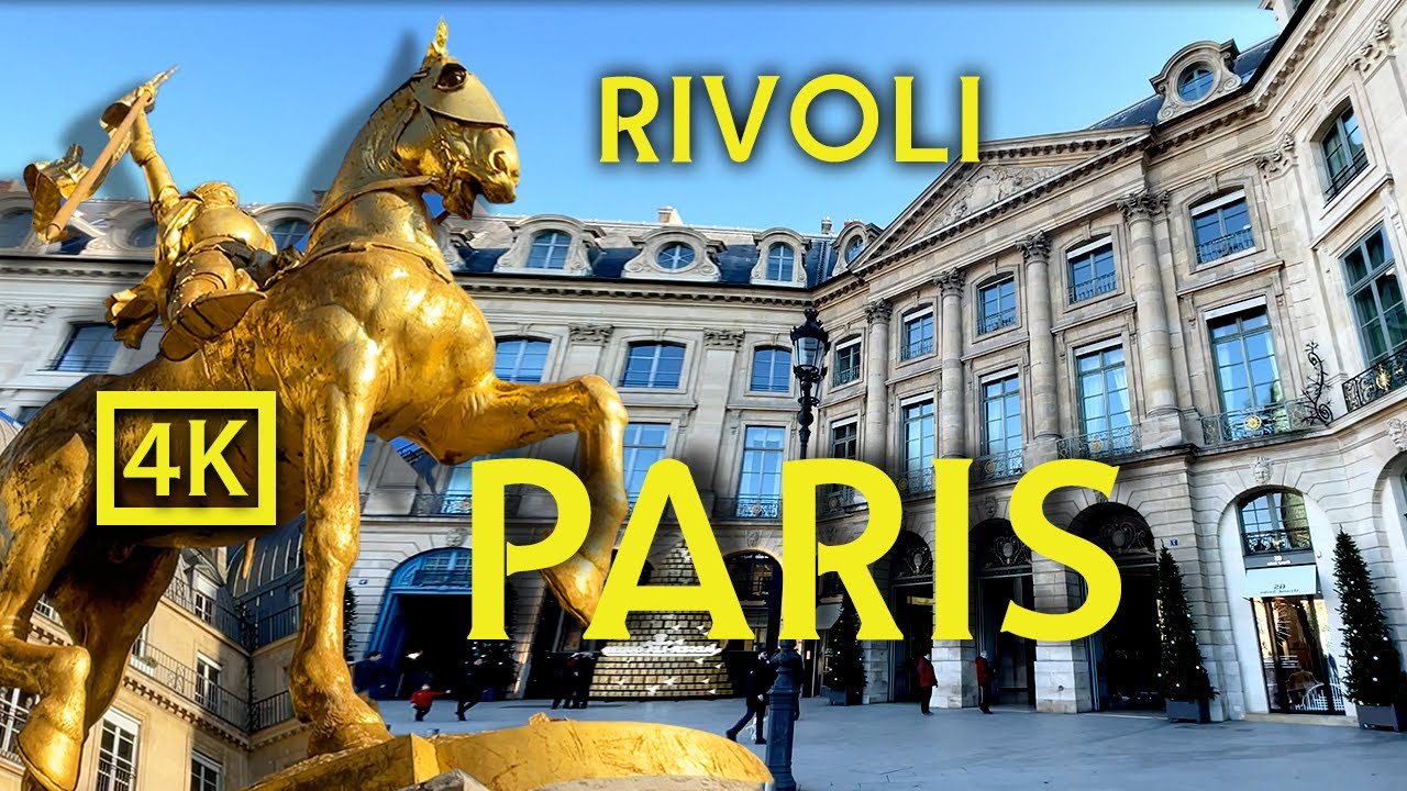 Paris walking Tour: A walk through Rue Rivoli and Place Vandôme - 4K and Stereo Sound