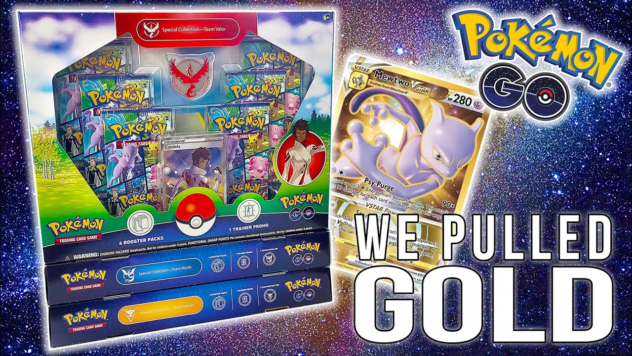 GOLD Mewtwo VSTAR Pokemon GO Team Valor Special Collection