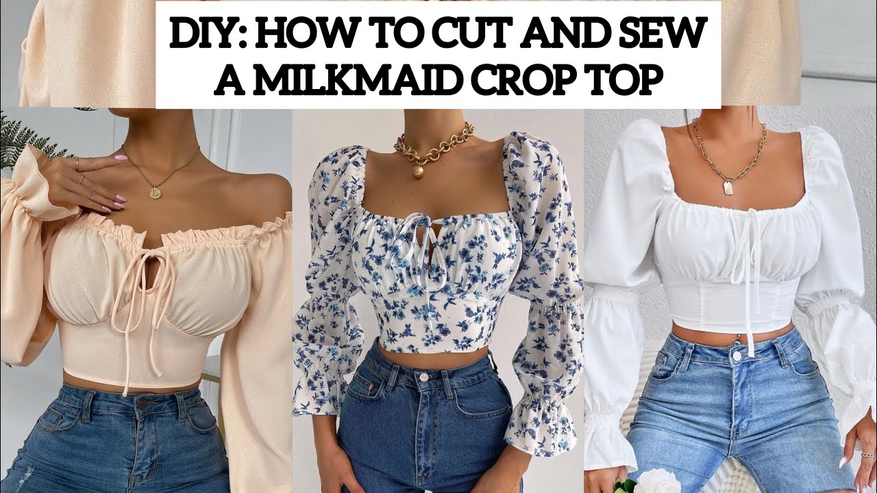 How to Cut and Sew a Milkmaid Bustier Crop Top / Sewing Tutorial video