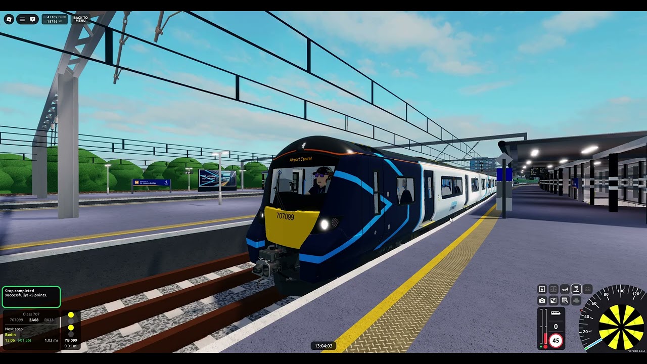Roblox SCR v2.3.2 R033 Beechley➡️Stepford Airport Central (Class 707/0)