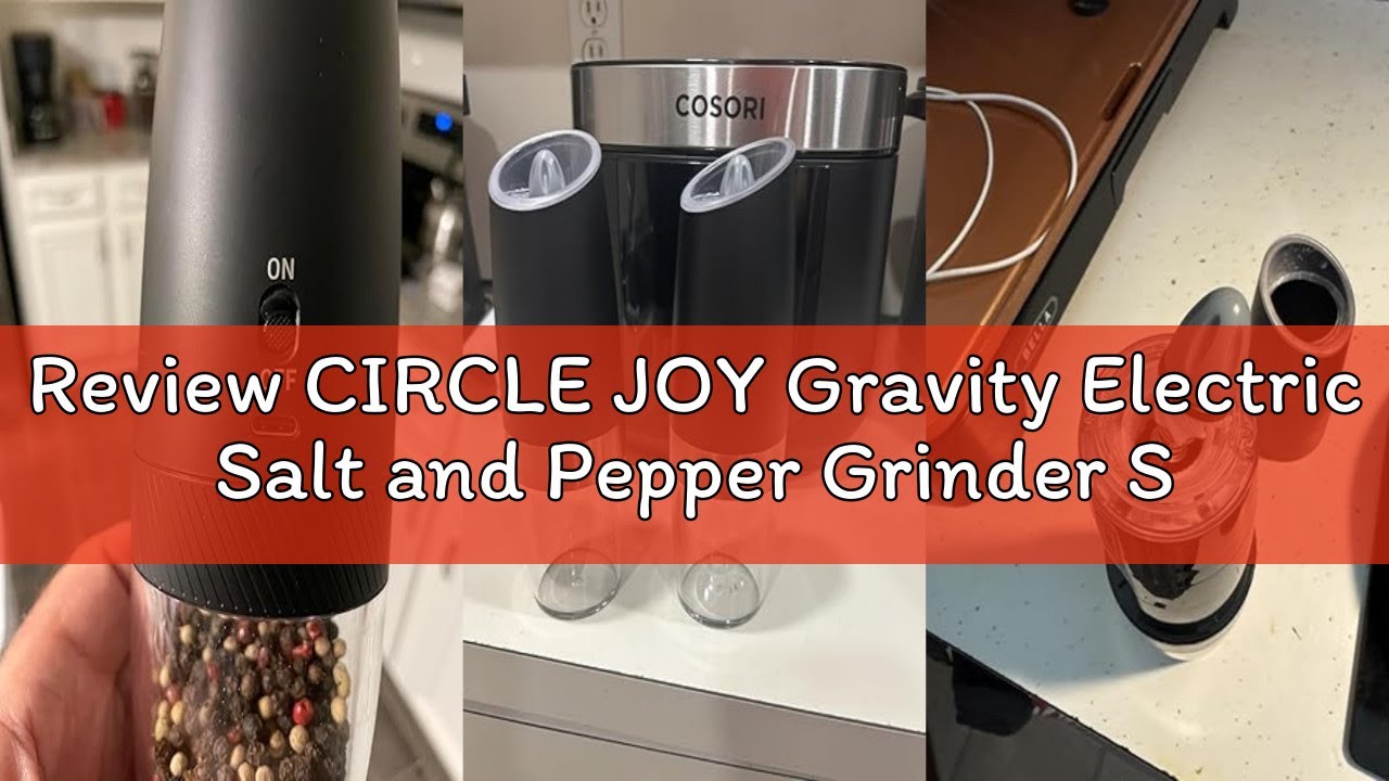 Review CIRCLE JOY Gravity Electric Salt and Pepper Grinder Set Automatic Salt and Pepper Grinder Set
