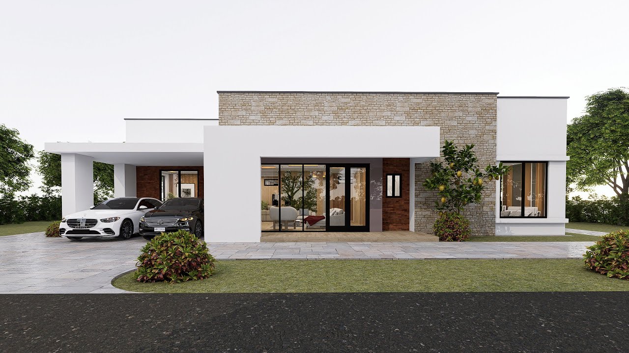 Luxury and Modern House Design 4-Bedroom 18m x 18m