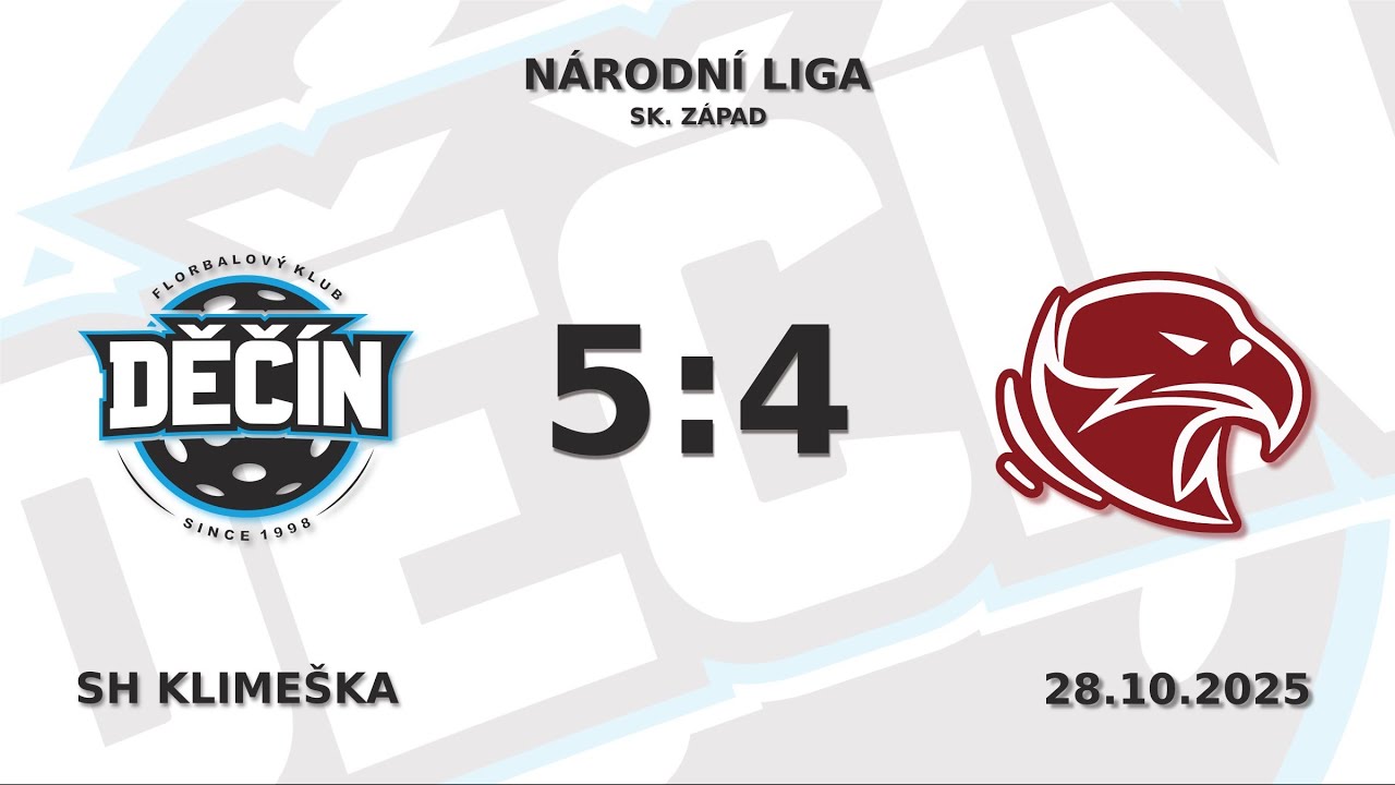 Sestřih utkání Národní ligy Děčín vs. FBC VHST Kutná Hora