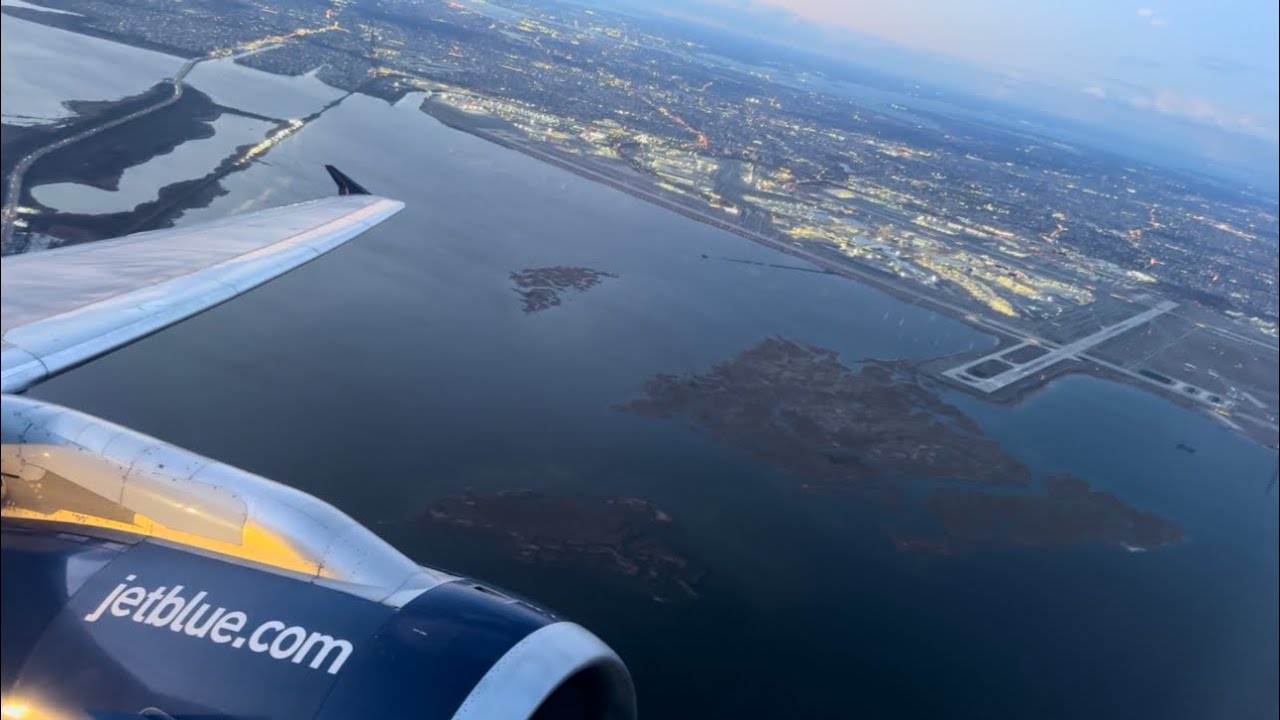 JetBlue Airbus A320 Roaring Evening Takeoff New York John F. Kennedy Intl. (KJFK)