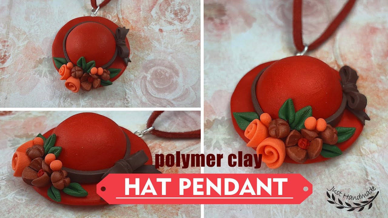 ~JustHandmade~ Easy polymer clay (fimo) hat pendant - tutorial
