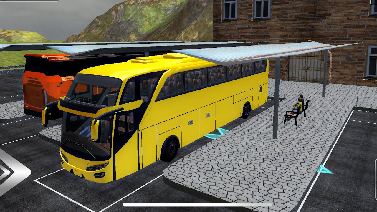 ￼ American bus driving gaming video 4K riding video
