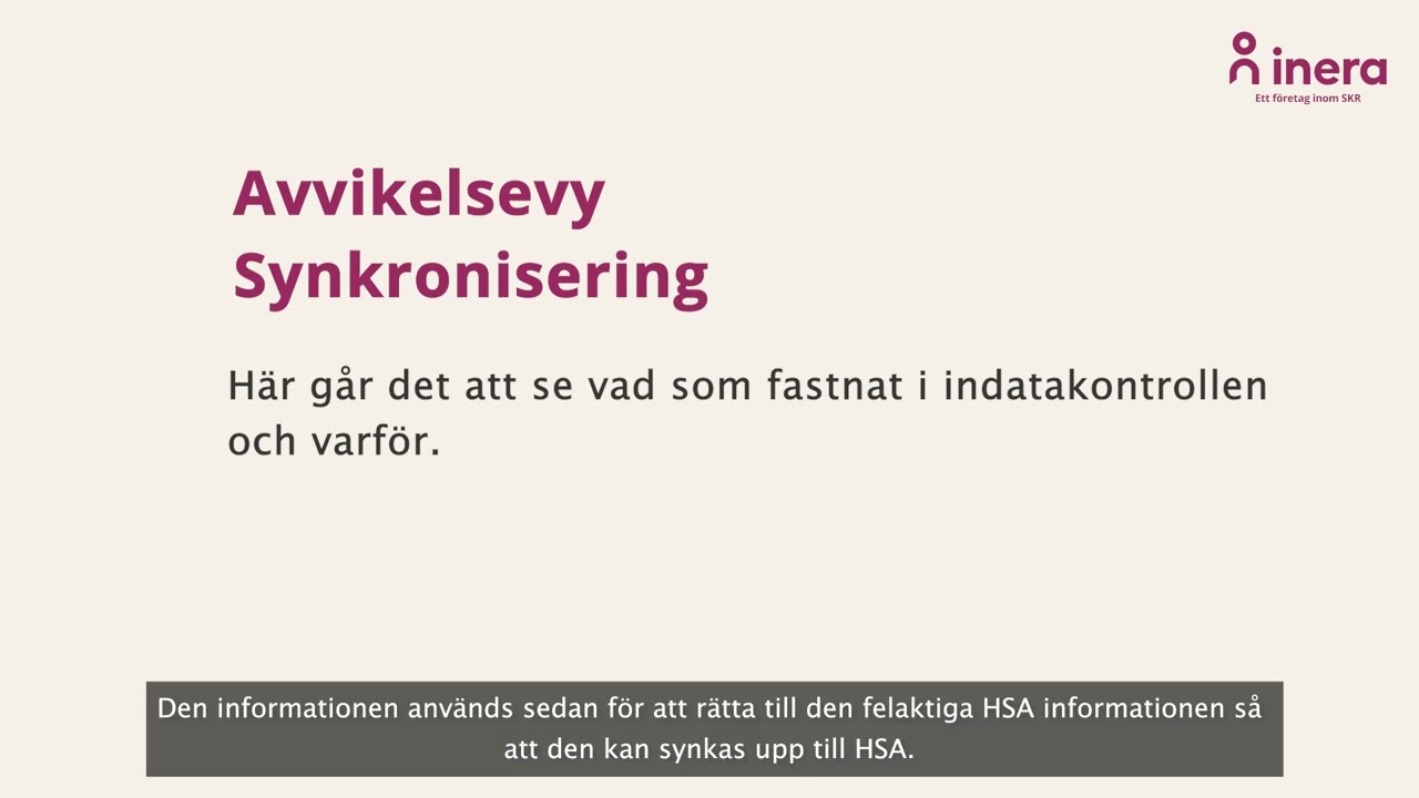 Hantering av synkroniseringsavvikelser HSA