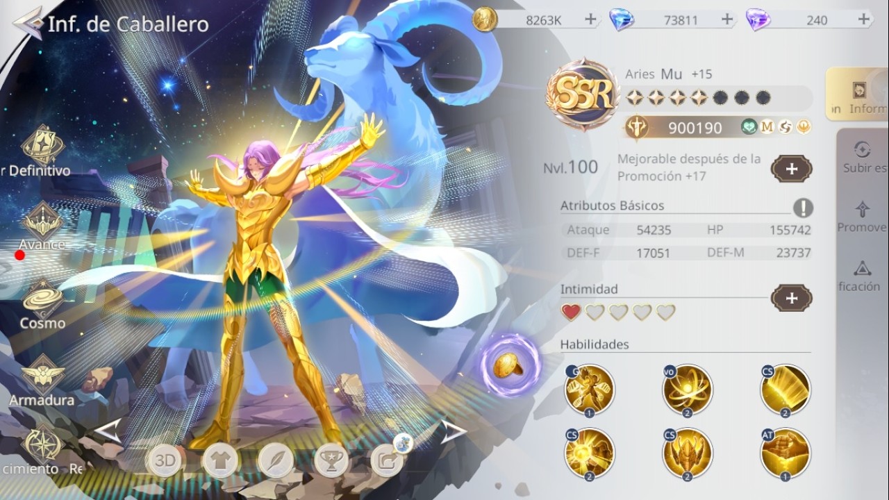 Saint Seiya EX Review Aries Mu! Dejen su like! - AppGallery Android IOS RPG