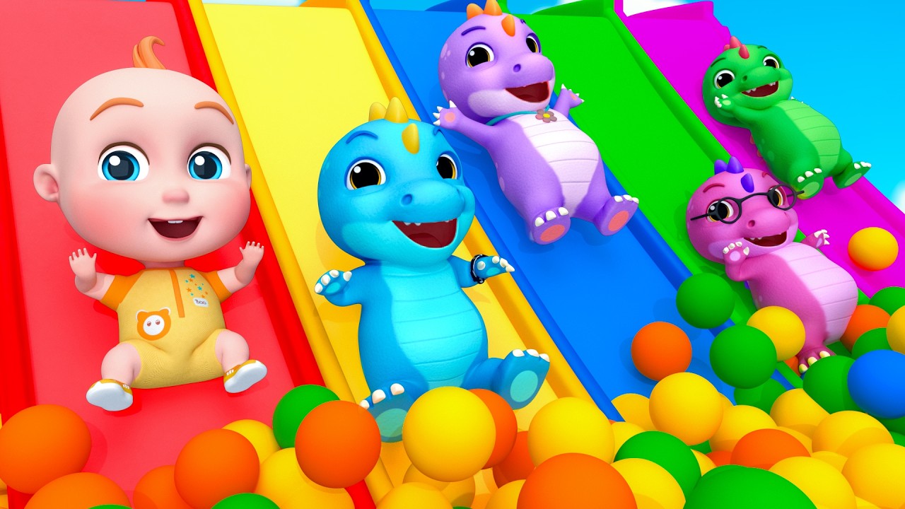 カラフルな恐竜の歌 | 5匹の元気でかわいい恐竜 | Colorful Dinosaur - Dinosaur Song  | 子供の歌と童謡 | こどものうた | Pulka - 子どもの童謡