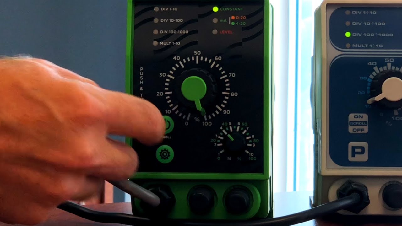 emec KPLUS Dosing Pump - how to Change Mode, Prime and read the Scale