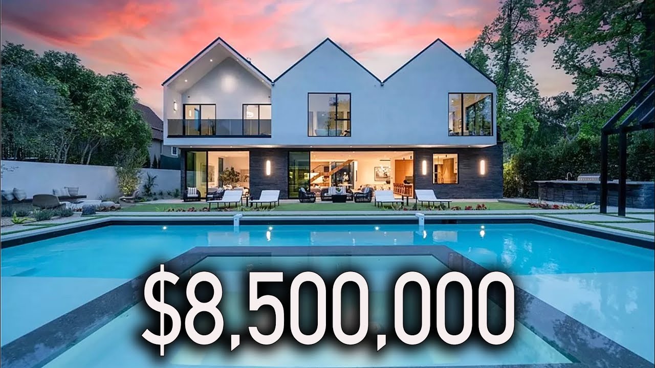 Touring Encino’s Rarest Modern Mansion with a Basketball Court!
