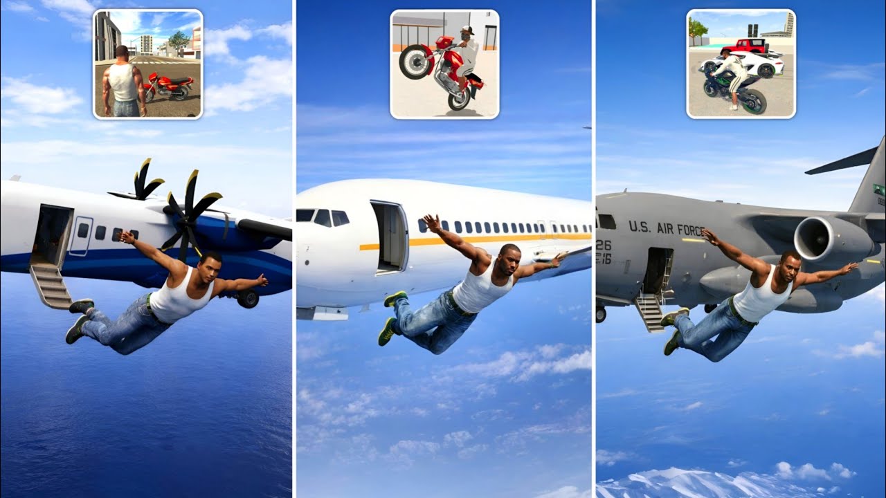 Jumping From Aeroplane 😱 In Every Indian GTA Games 🔥