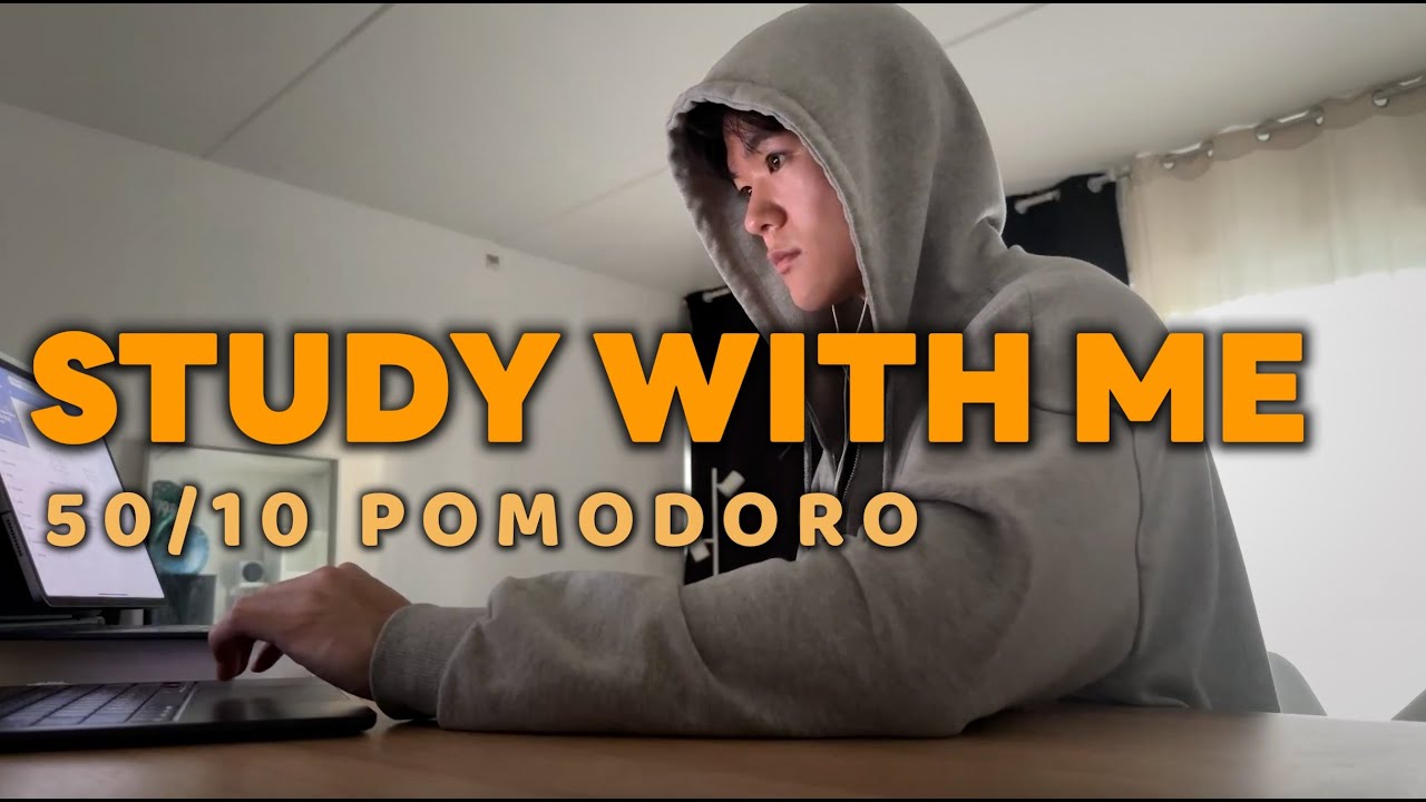 4 HOUR STUDY WITH ME✏️ | 50/10 Pomodoro, Math Student, Background Noise, No Music