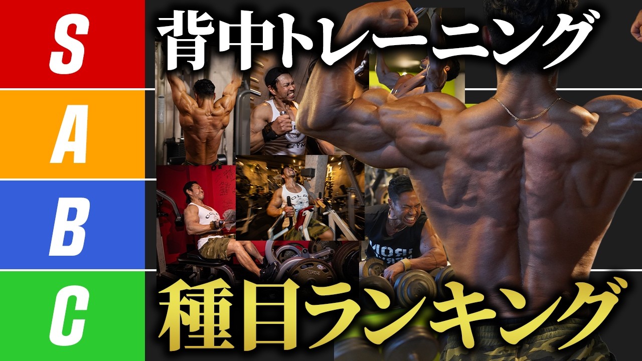 【背中トレ】ボディビル日本王者が考える！背中の筋肥大に効果的な種目ランキング！【ティアリスト】
