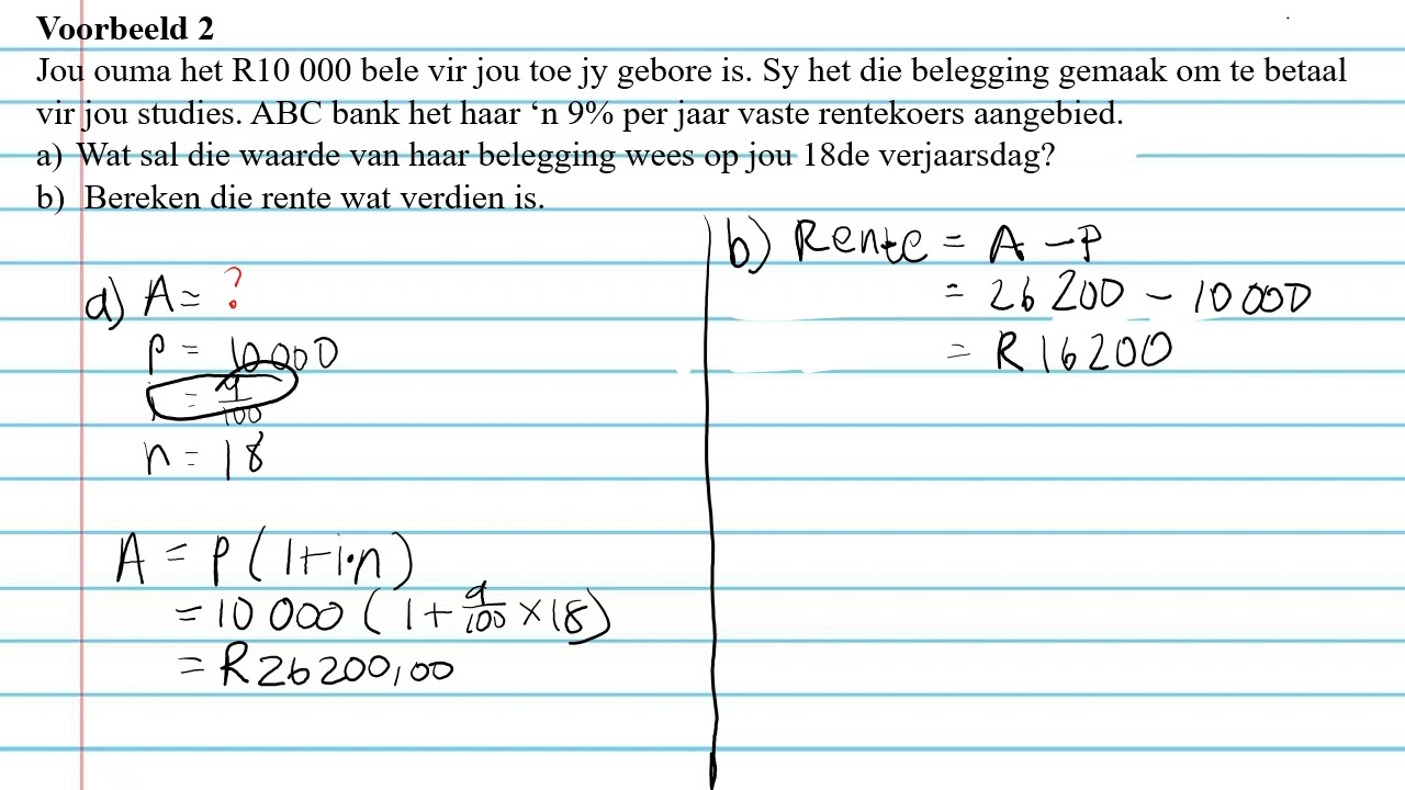 gr8 wisk enkelvoudige rente