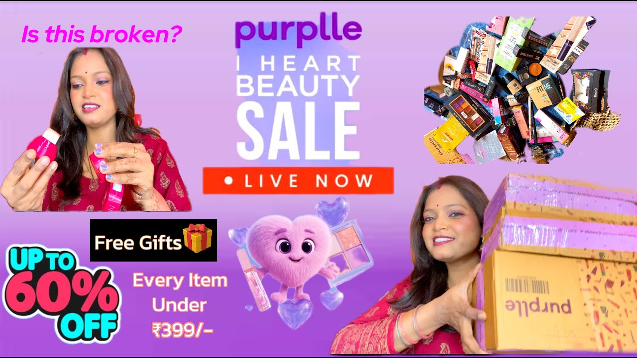 Purple I Heart💜Beauty Sale 2025 | Haul & Product Reveal | Affordable Makeup | Free Gifts Mile🎁😍