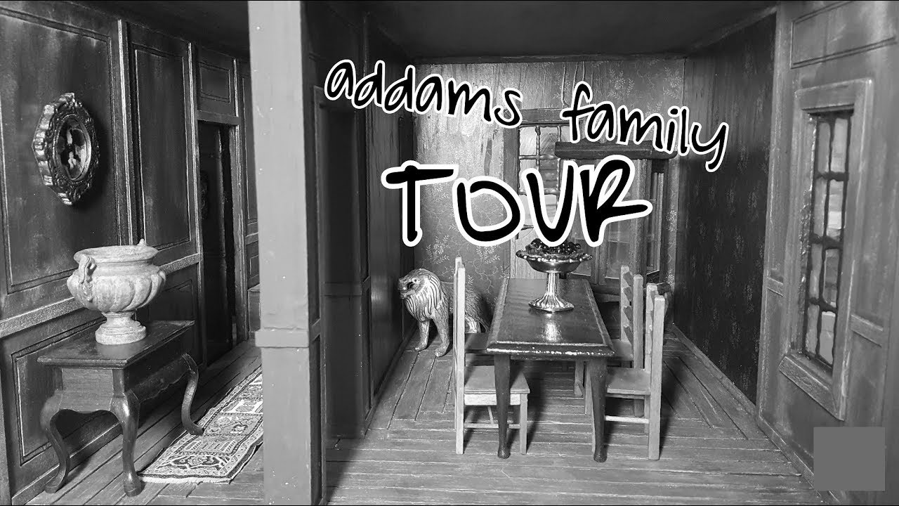 Addams Family Mini-Mansion Tour: Gomez and Morticia's Bedroom and Dining Room