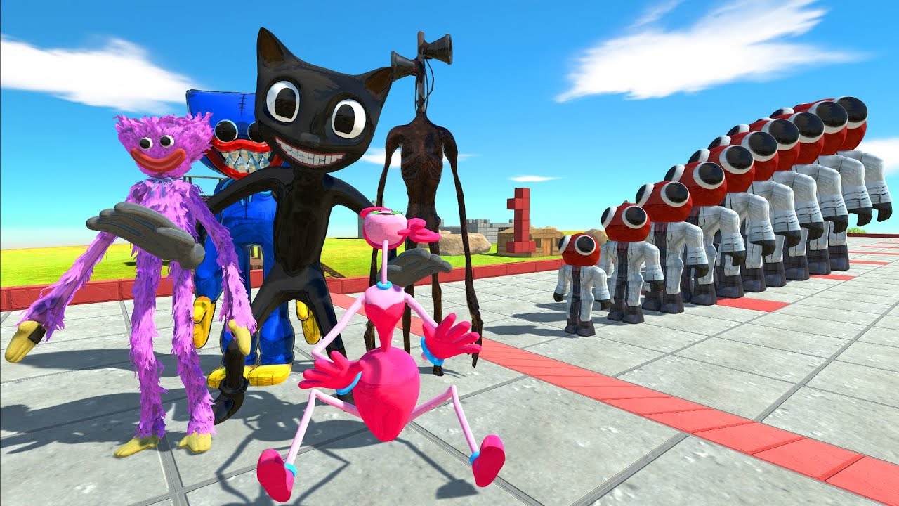 Poppy Playtime vs Different Size Rainbow Friend Red - Animal Revolt Battle Simulator