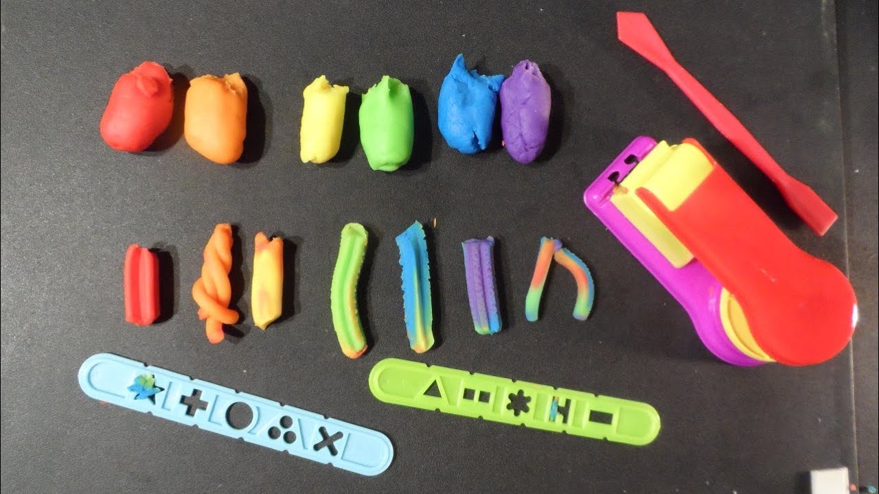 Making a Rainbow Shapes, Playing with Plasticine