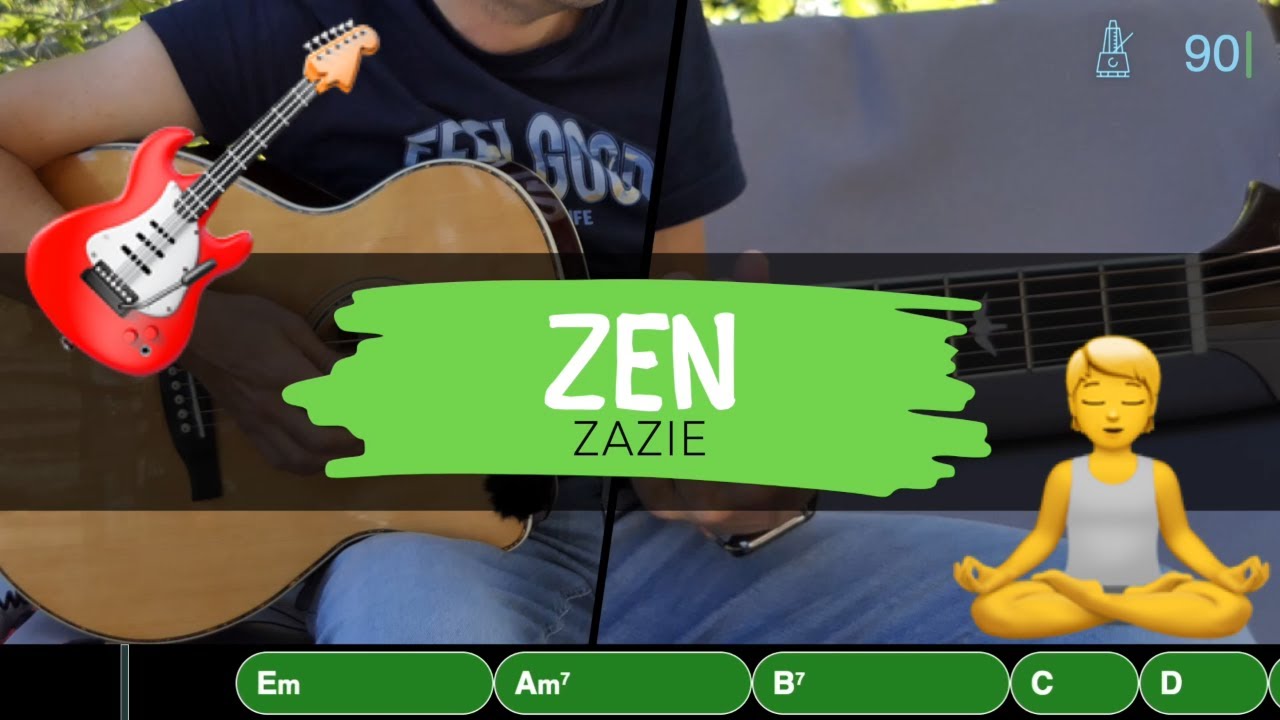 Zazie - Zen гитара | Play Along с аккордами в реальном времени 🎸