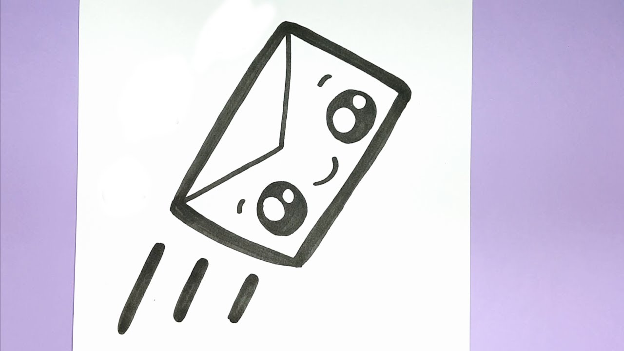 Super Easy! How to Draw a Cute Envelope with LOVE heart for VALENTINES