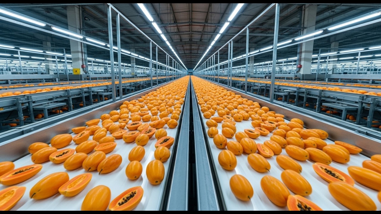 Inside a Modern Papaya Factory: From Farm to Dessert (The Whole Process)
