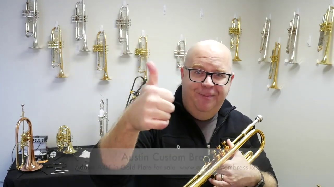 Gold Plated   Adams  A4LT Trumpet for sale at Austin Custom Brass