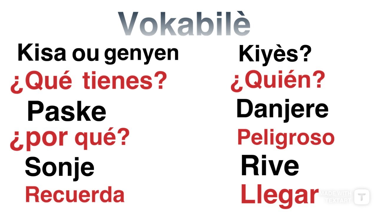 Aprann vokabilè sa yo an espanyòl - Kreyòl ayisyen