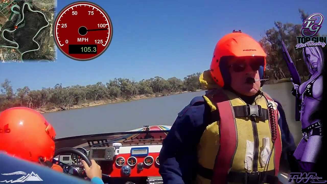 Water Ski Racing with TopGun @ 2012 Robinvale 80 with ContourGPS and Dashware