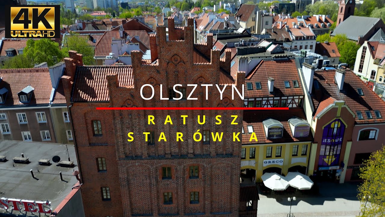 Olsztyn - Ratusz i Star&oacute;wka | Olsztyn - City Hall and Old Town | DJI Mini 3 Pro 4K