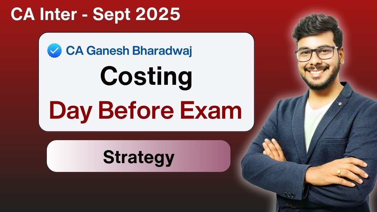 Costing ONE Day Before Strategy | By Ganesh Bharadwaj Sir