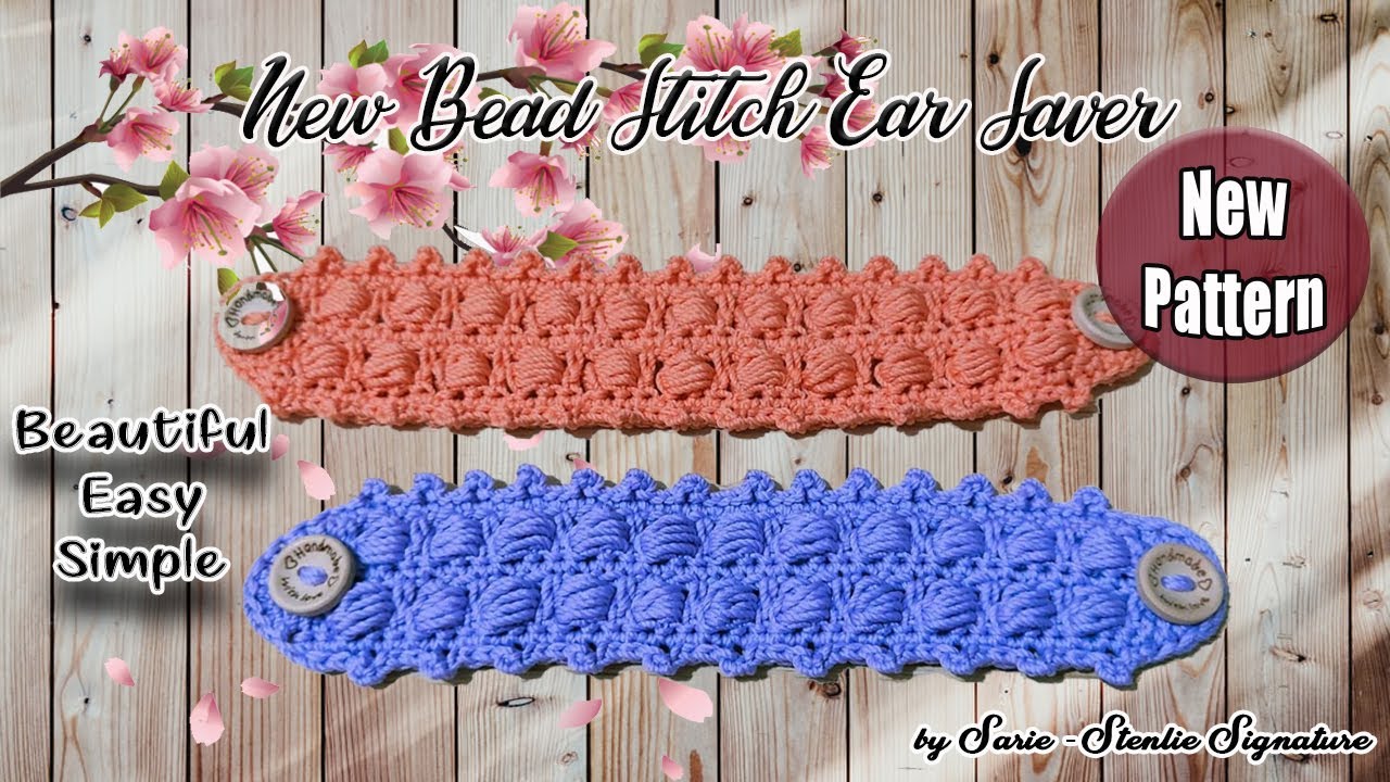 Tutorial Konektor Masker Pemula - Mask Connector/Ear Saver (Bead Stitch Motif)