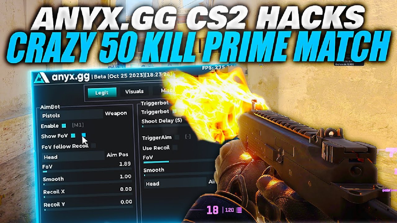 I Injected ANYX And Dropped 50 Kills In Prime.. (CS2 CHEATING)