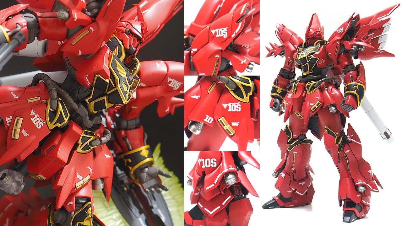 ガンプラ（MG Ver.Kaのリサイズ版）HGデカールでRGを仕上げる「RG 1/144 シナンジュ（SINANJU）」ポロリ、姿勢の傾き、自立できないを解決・塗装・メタルパーツ/機動戦士ガンダムUC