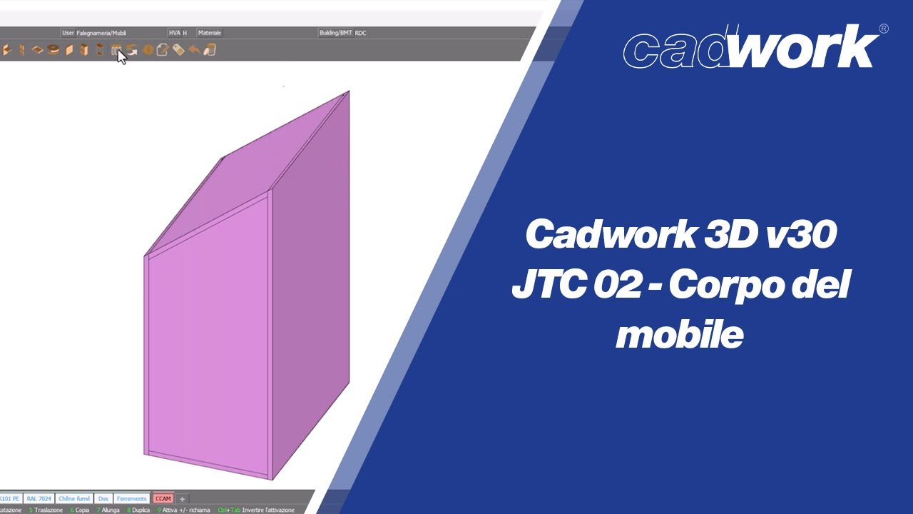 Cadwork 3D v30 - JTC 02 - Corpo del mobile