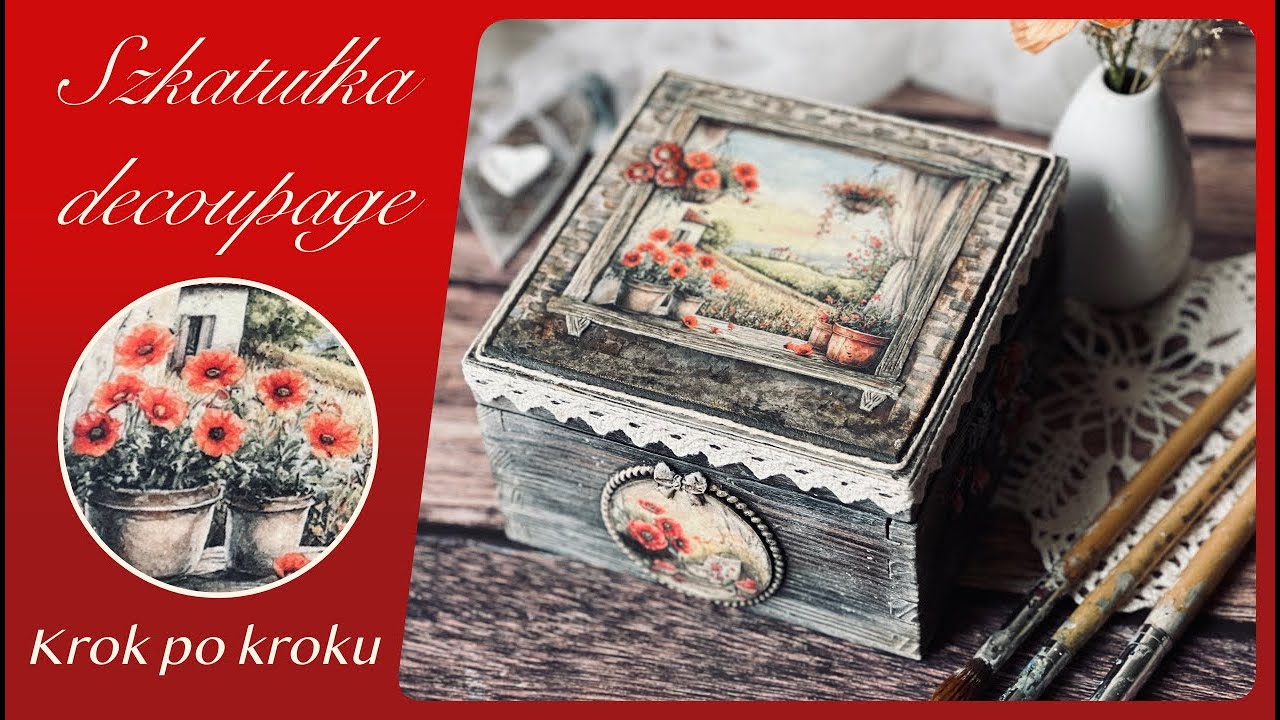 Szkatułka na pożegnanie lata - tutorial decoupage krok po kroku