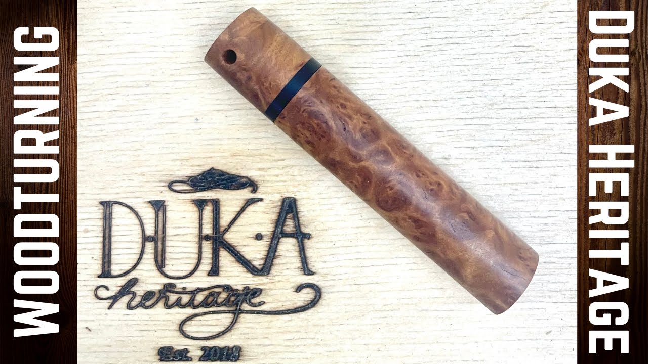 Woodturning - Pendant Stash Box (Aussie Burl and Ebony)