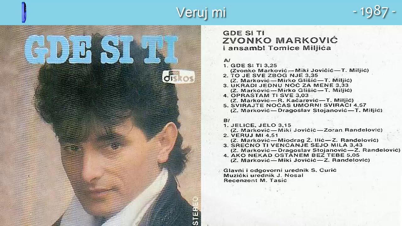 Zvonko Markovic - Veruj mi - (Audio 1987)