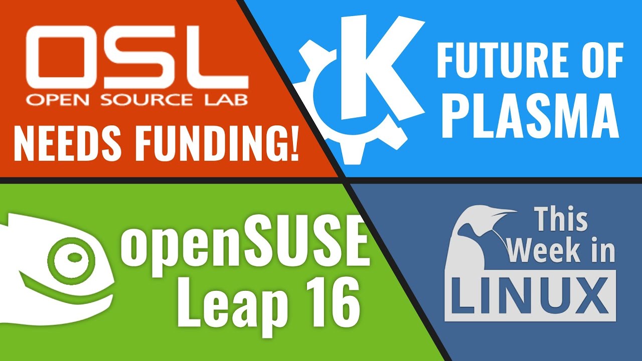 KDE Plasma's Future, openSUSE Leap 16, Trinity Desktop, Open Source Lab issues & more Linux news
