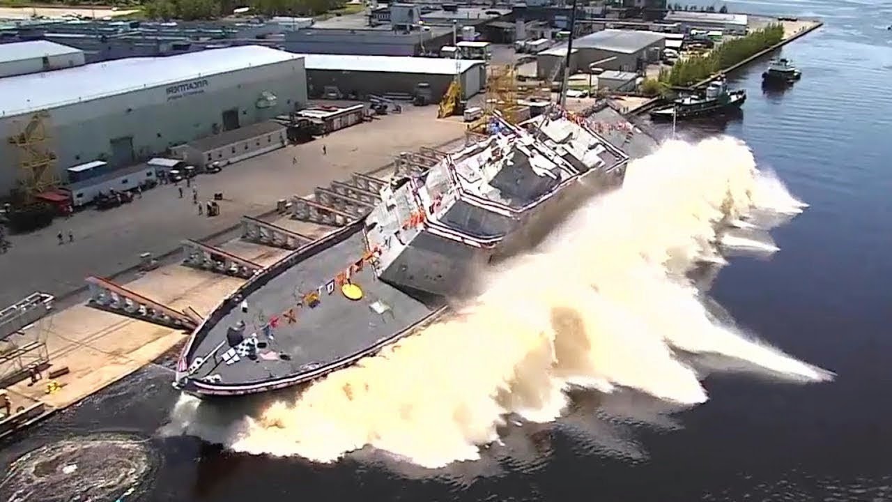 EPIC U.S NAVY Ship Launches -Training US Navy Littoral Ship | United States Navy Low Cost Ship