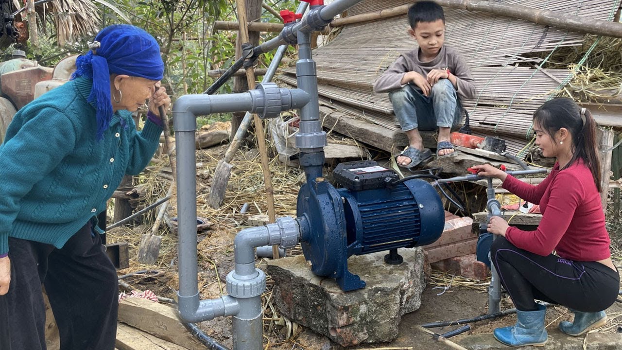 Help a 86 year old woman dig a 30m deep well and get clean underground meet big water