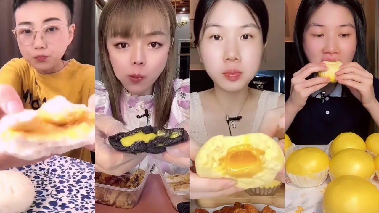 [ASMR] STEAMED CUSTARD BUNS (奶黄包) & SALTED EGG YOLK LAVA BUNS (流沙包) || *Subtitled*Mukbang 디저트 먹방 吃播