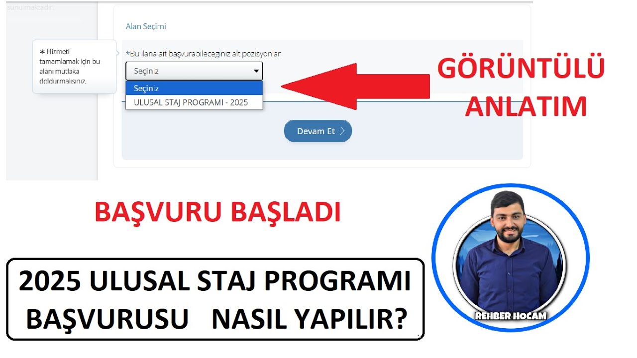 2025 - ULUSAL STAJ PROGRAMI BAŞVURUSU NASIL YAPILIR? (ASGARİ ÜCRET : 22.104₺)