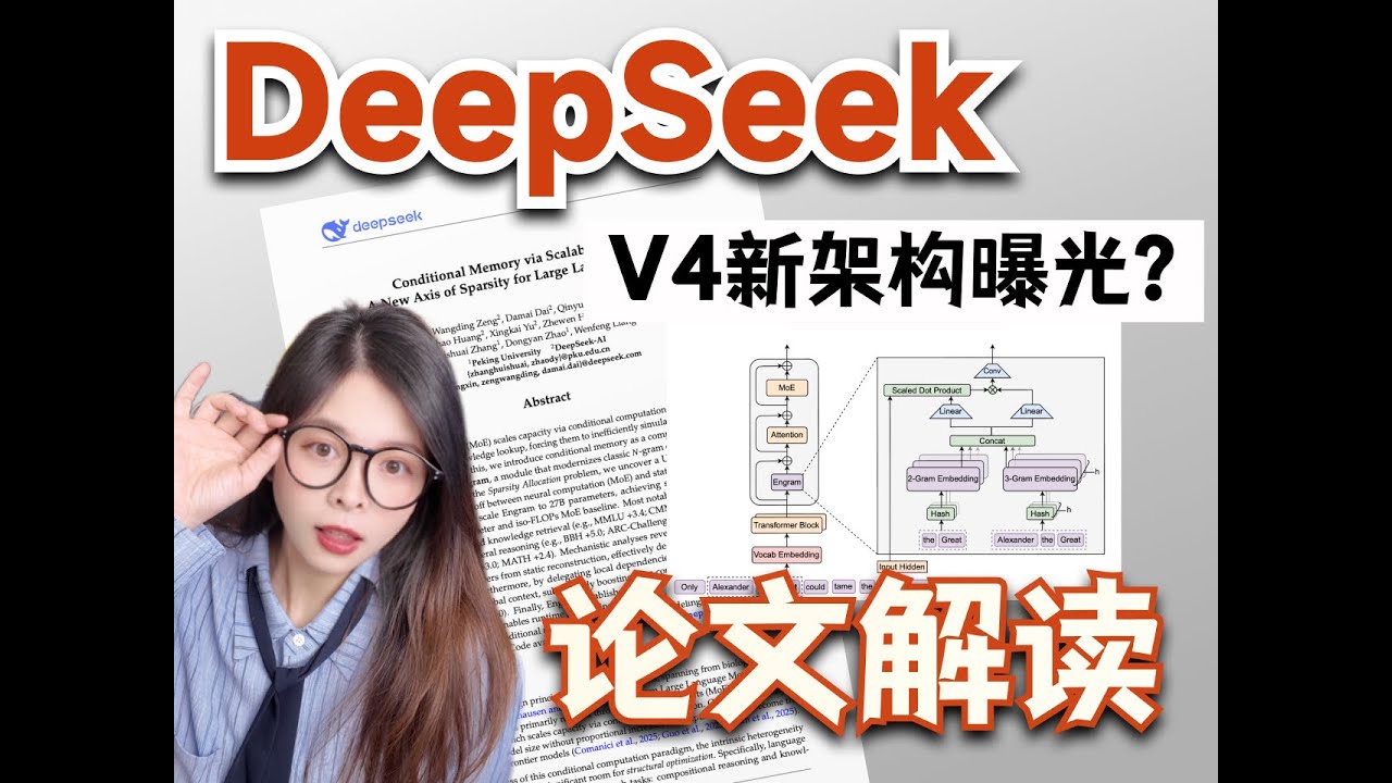 DeepSeek又发新论文！带你3分钟速通Engram