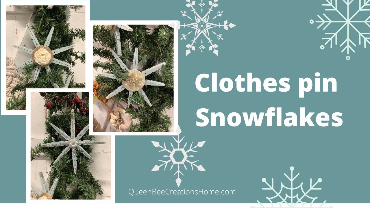 Making Snowflake Ornaments from Clothespins