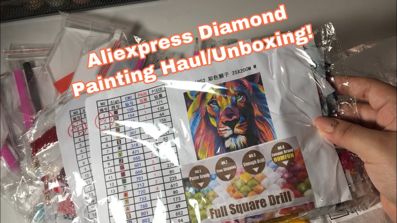 BIG AliExpress Diamond Painting Haul and Unboxing - HOMFUN