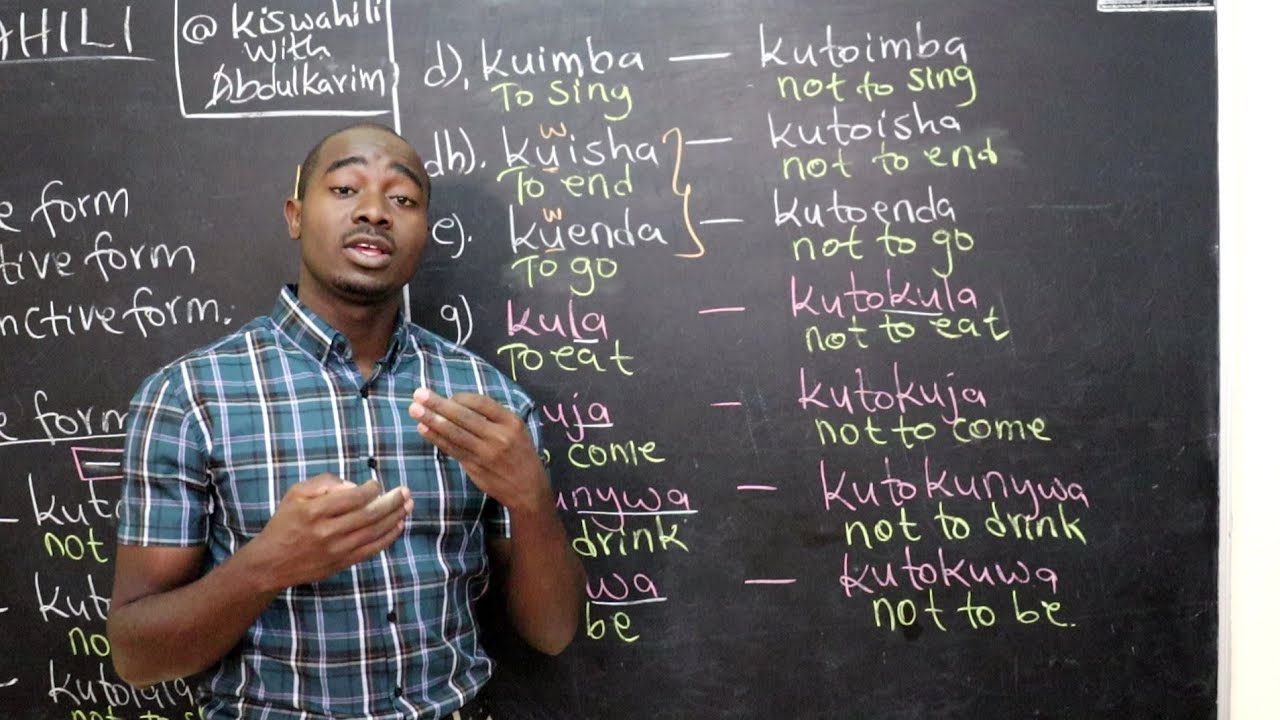 Infinitive, imperative and Subjunctive forms of Swahili verbs - Part 1