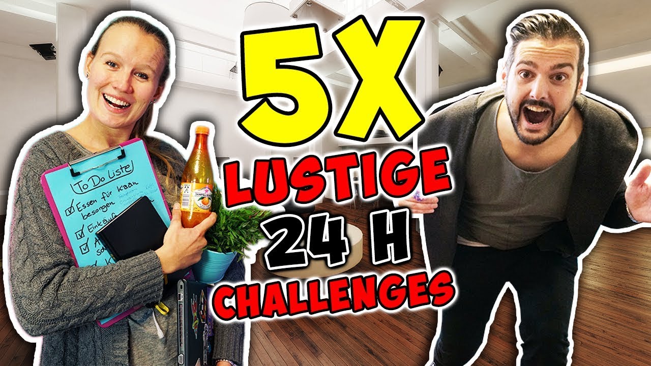 5x LUSTIGE 24 STUNDEN CHALLENGES | 1 Tag lang... mit Kaan & Kathi