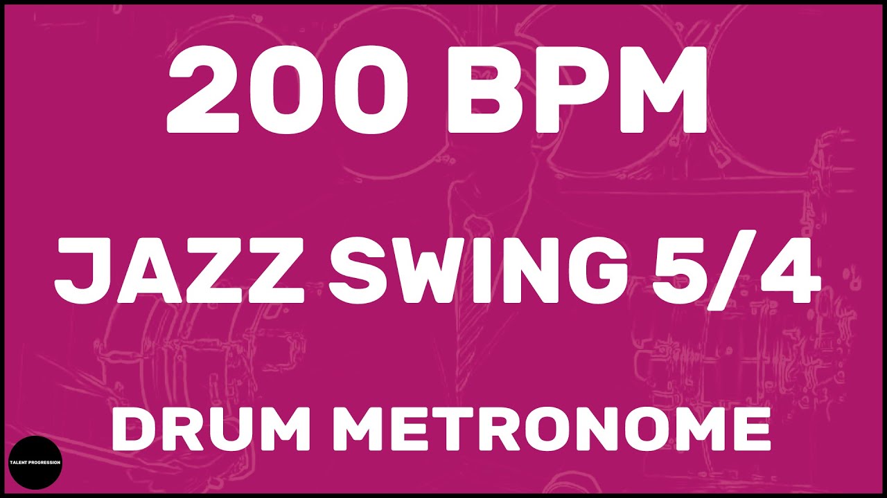 Jazz Swing 5/4 | Drum Metronome Loop | 200 BPM