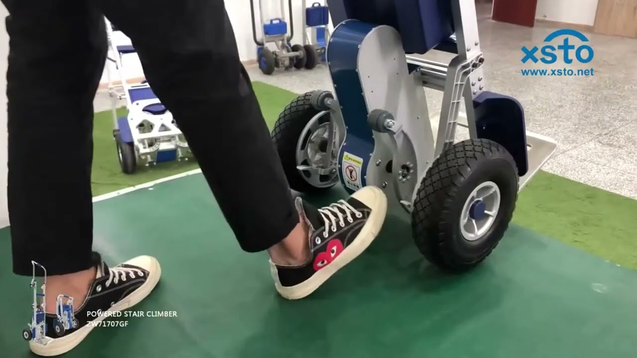 Foldable Powered Stair Climbing Hand Truck with Brakes